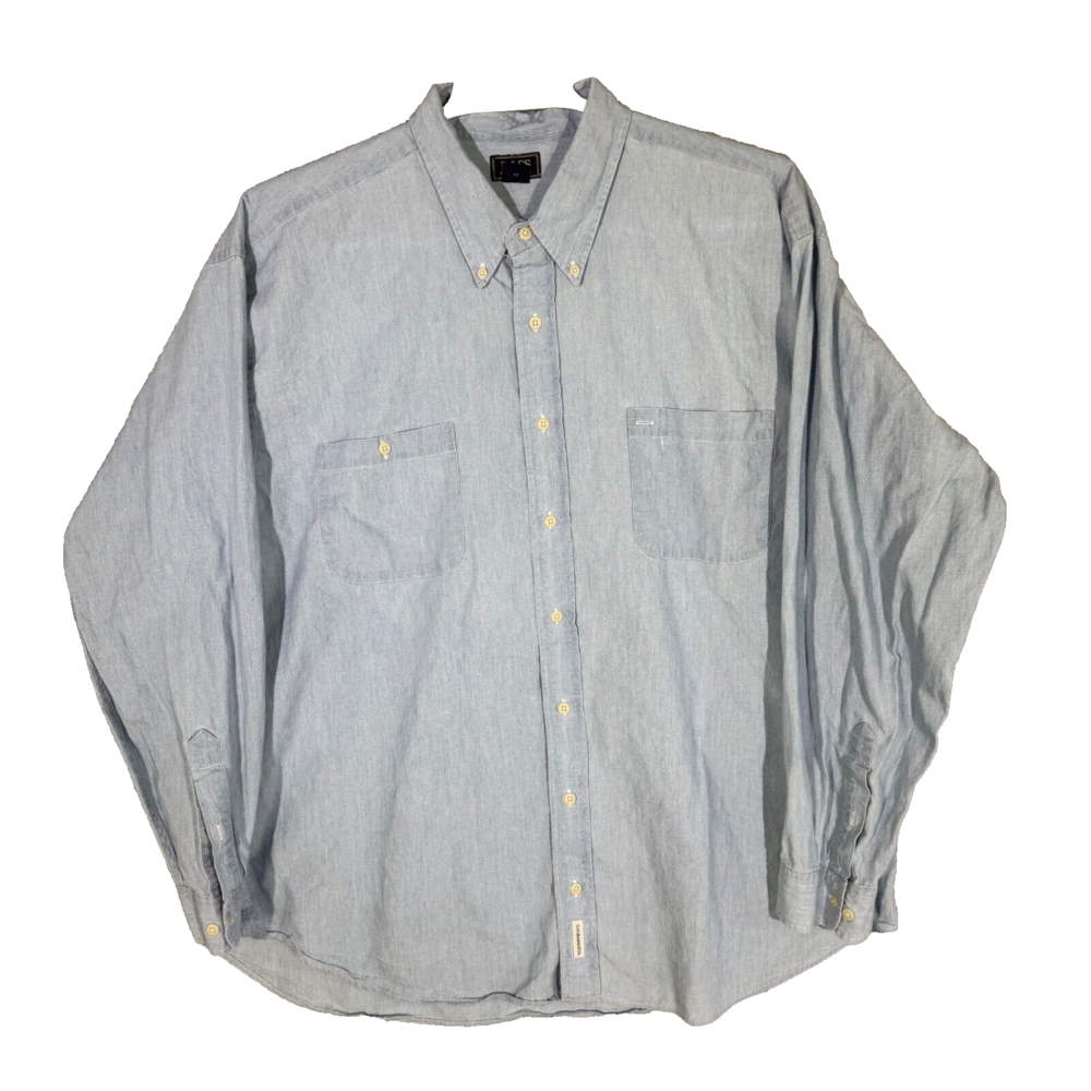 G.H. Bass & Co. Men’s Shirt XL Gray 100% Cotton Long Sleeve Casual Button-Down